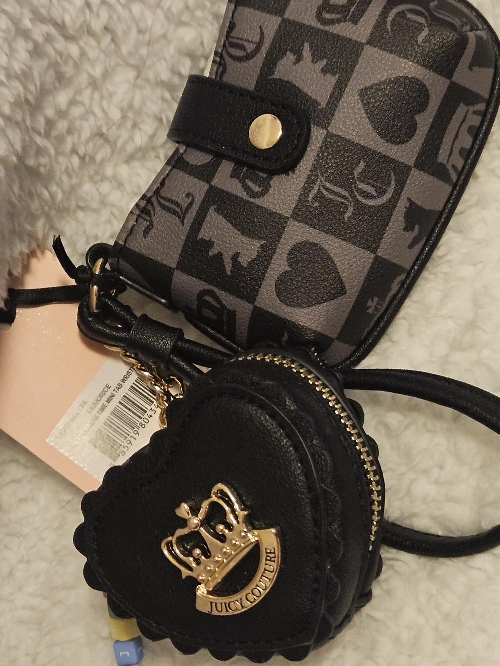 Juicy Couture Sweet break time Black Heart Mini Coin Purse and Card Case Set